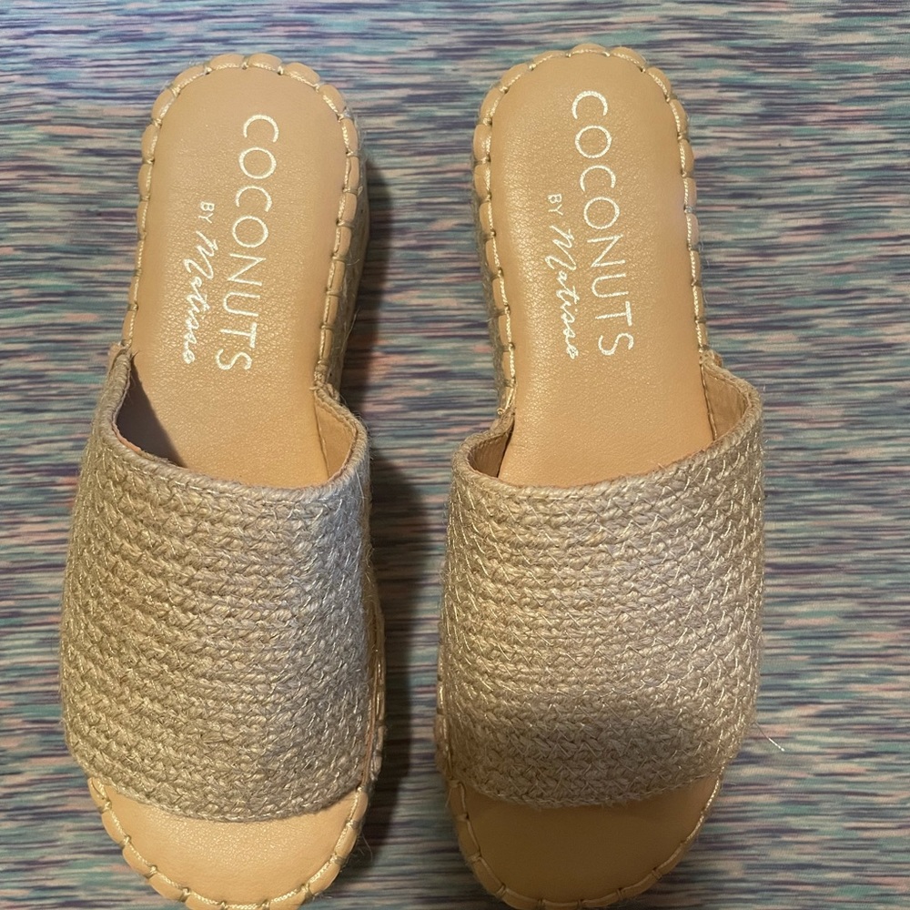 Platform sandals.